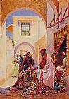 Giulio Paintings - The Carpet Sellers by Giulio Rosati